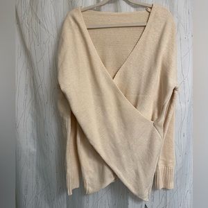 Cream coloured XL wrap sweater. BNWT